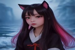 魅魔配角银发形象，气质冷淡、手持古典书卷，图书馆背景，漫画评测配图